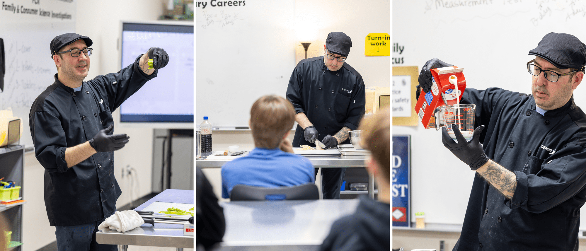 Chef David teaching students